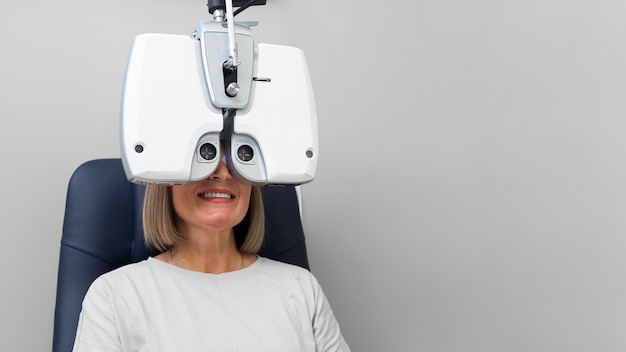 Patient in ophthalmologist's office