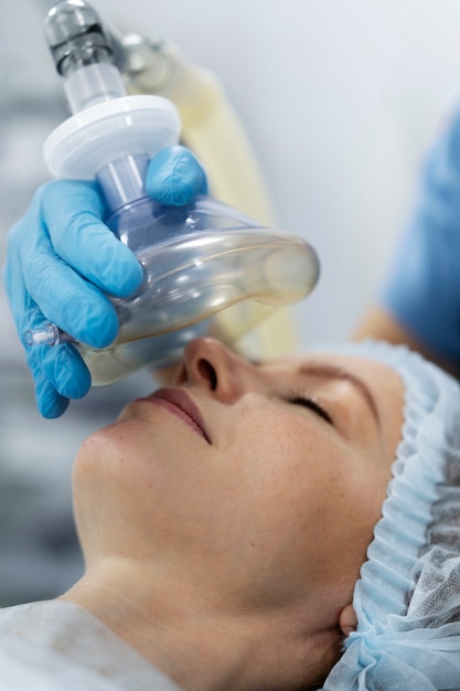 Patient with respirator