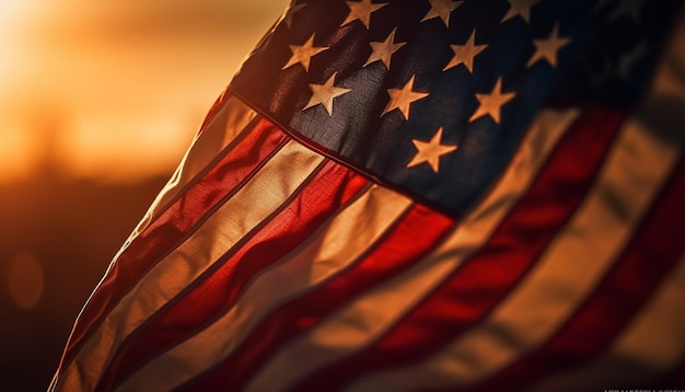 무료 사진 ai가 생성한 미국 국기와 줄무늬를 사용한 애국적인 축하