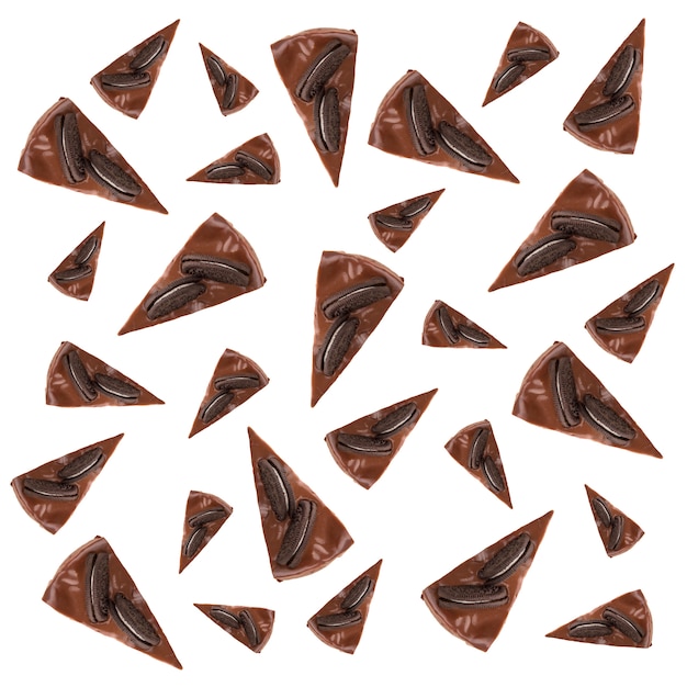 Pattern of chocolate pies with cookies