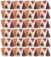 Free photo pattern of different pies isolated over white