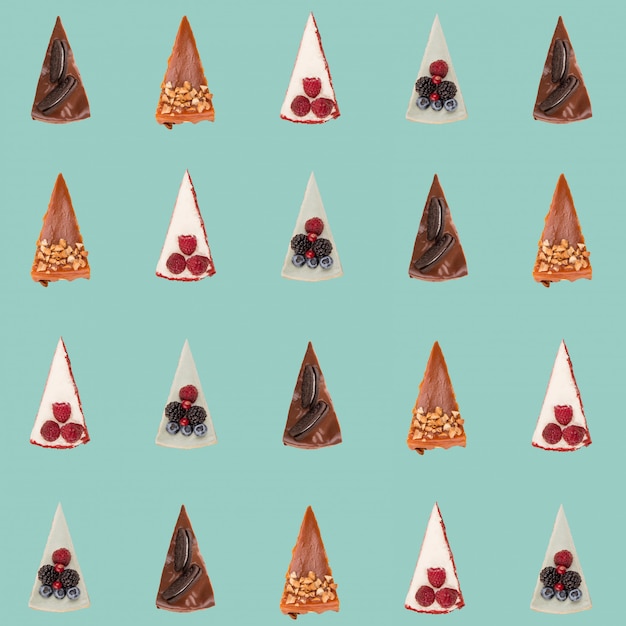 Free photo pattern of different pies