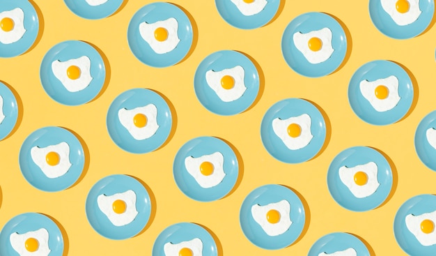 Pattern elements made with fried egg dishes