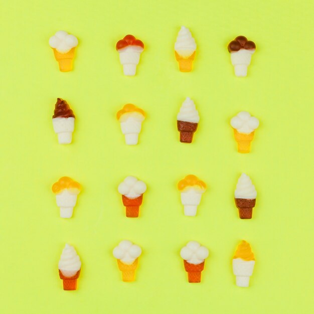 Pattern of ice cream on light background