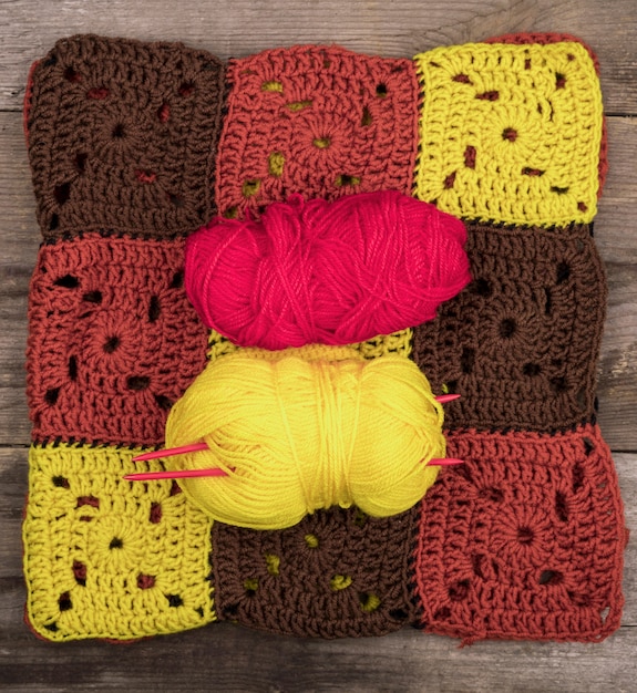 Pattern made out of colorful wool