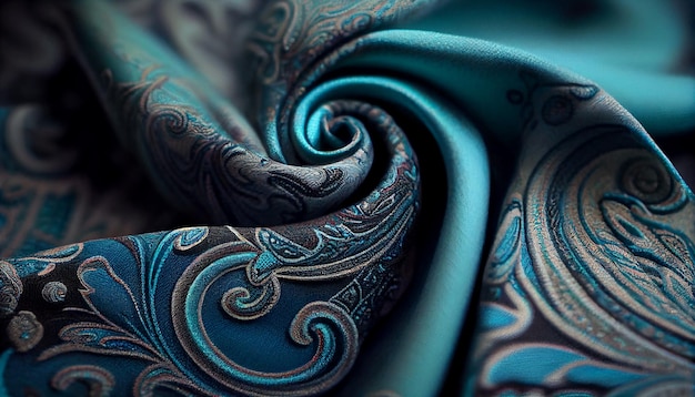 Free photo patterned silk curves in ornate fractal design generated by ai