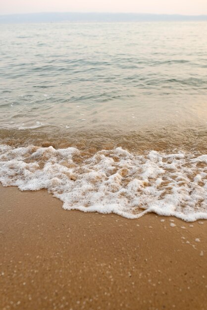 평화로운 물과 모래 구성