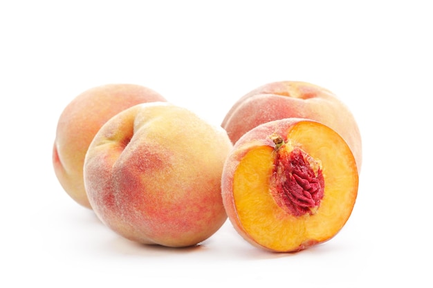 Peach isolated on white background