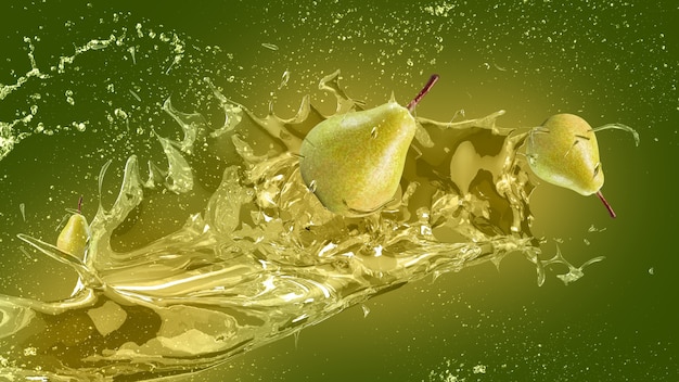 Pear juice splash background