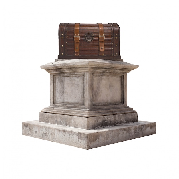 Pedestal with a wooden trunk