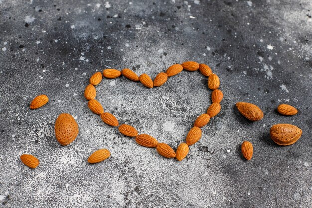 Peeled organic almond nuts.