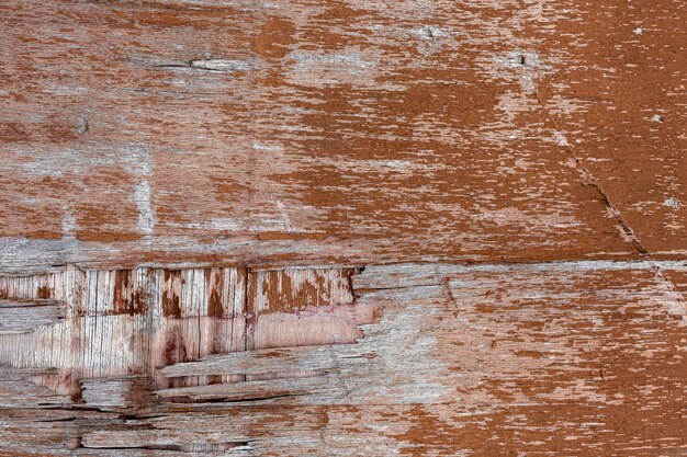 Peeling aged wood surface