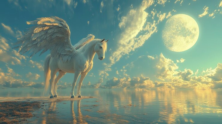 Free Photo pegasus in dreamy scene