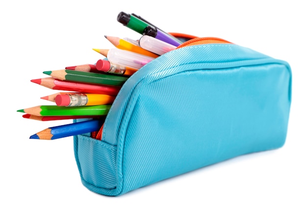 Pencil case full of pencils