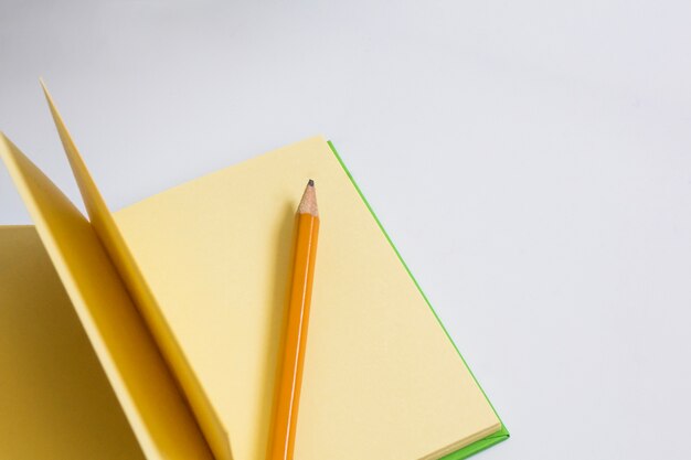 Pencil and plain notepad