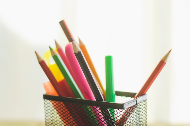 Free photo pencils in organizer