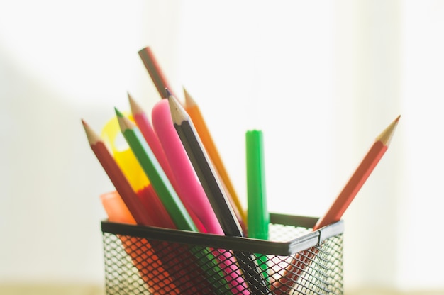 Pencils in organizer