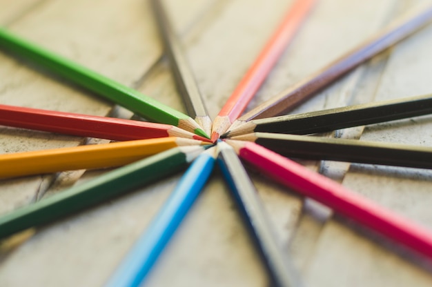 Pencils stacked together