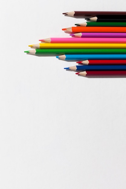 Free photo pencils on white background