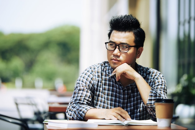 pensive student