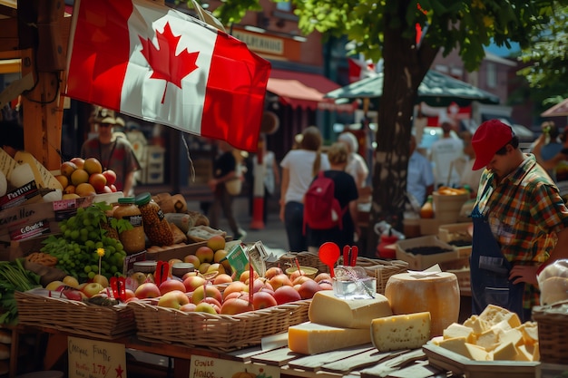 Free photo people celebrating canada day