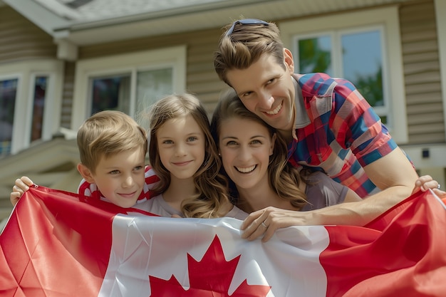 Free photo people celebrating canada day