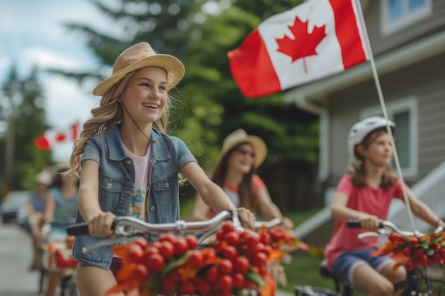 people celebrating canada day