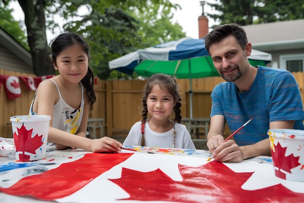 people celebrating canada day