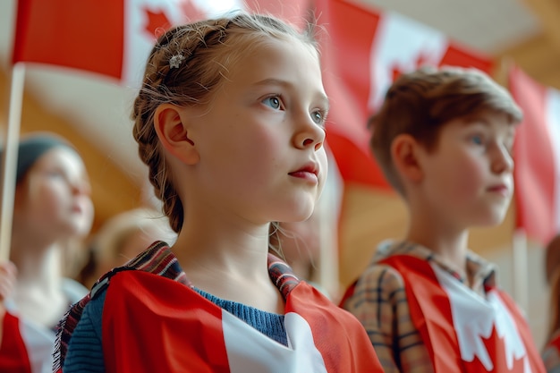 People celebrating canada day