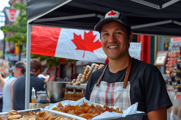 Foto gratuita gente che celebra il giorno del canada