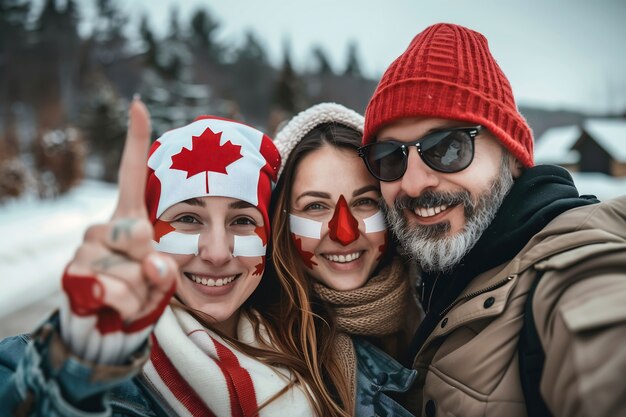 People celebrating canada day