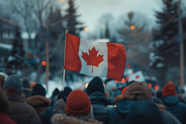 people celebrating canada day