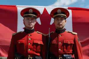 Foto gratuita gente che celebra il giorno del canada