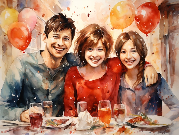people celebrating  new year's eve