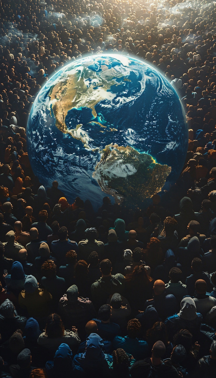Free Photo people celebrating world population day