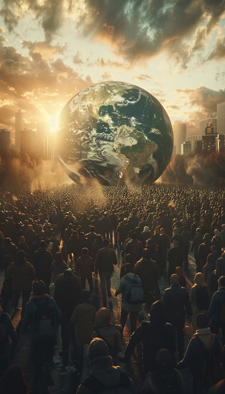 Free Photo people celebrating world population day