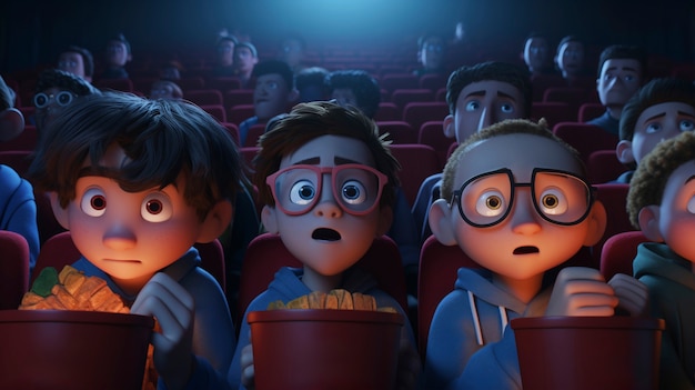 People at the cinema watching a movie