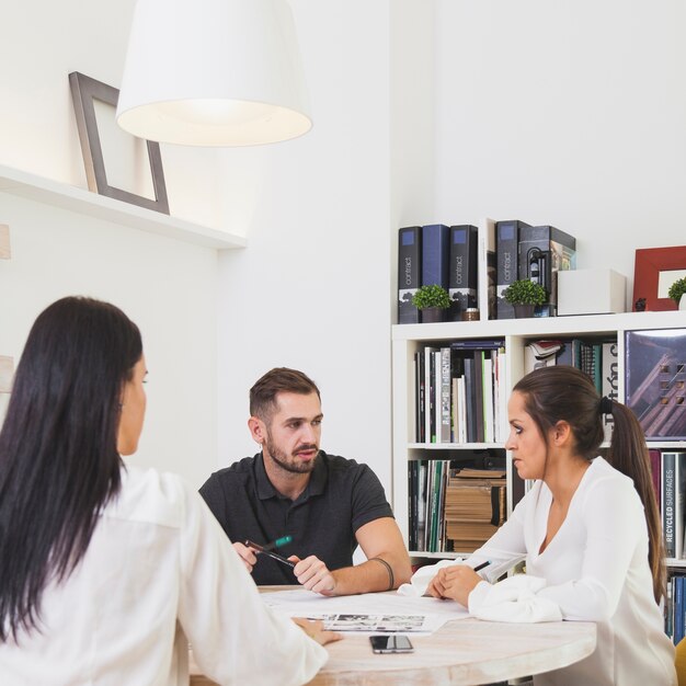 People coworking in office