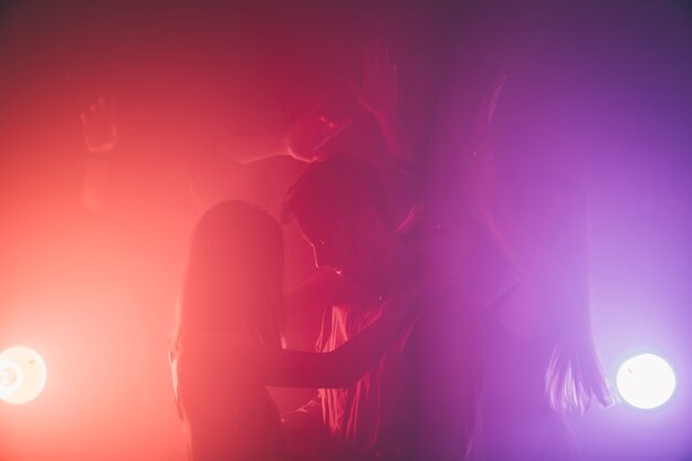 People dancing in club