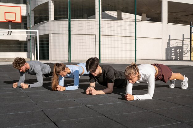 people doing outdoor training
