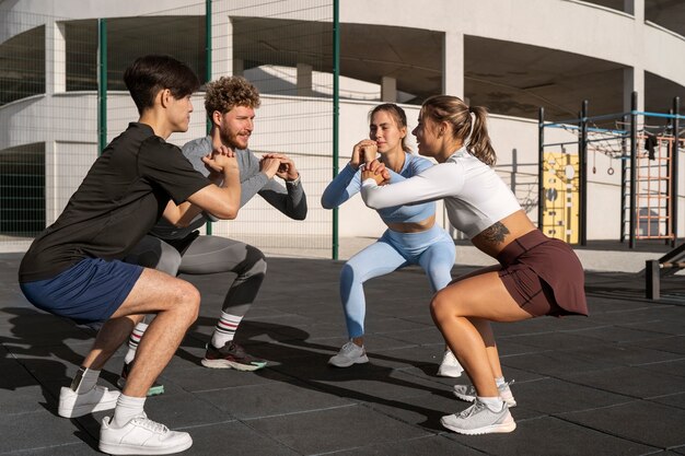 People doing outdoor training