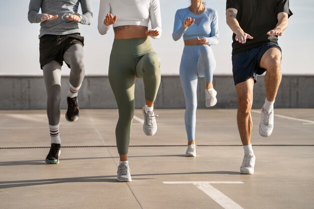 people doing outdoor training