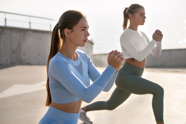 Free photo people doing outdoor training