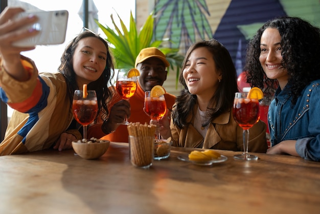 People drinking cocktails