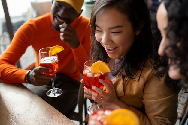 People drinking cocktails