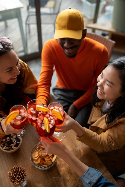 People drinking cocktails