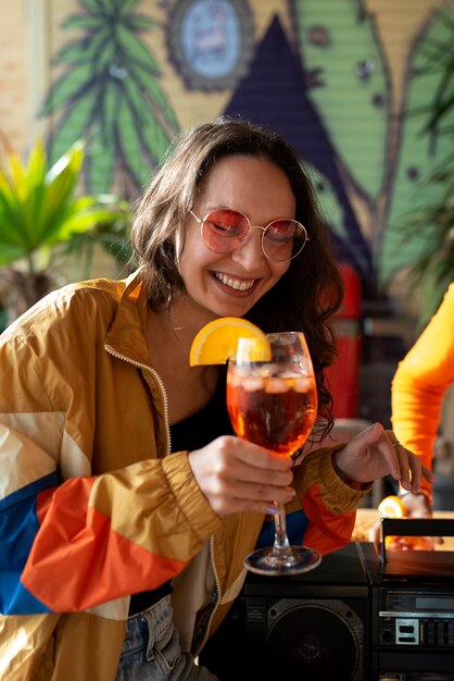 People drinking cocktails