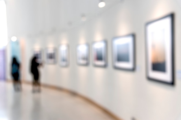 People enjoying an art exhibition