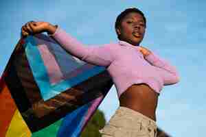 Free photo people enjoying the celebrations of the pride month