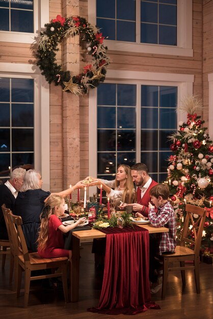 People enjoying a festive christmas gathering